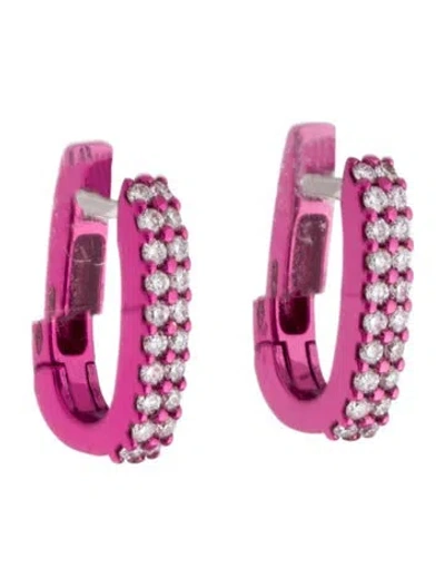 Pre-owned Eéra 18k Diamond Candy Huggie Earrings In Multicolor