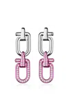 Eéra 18k White Gold And 925 Silver Mega Reine Earring Double In Silver
