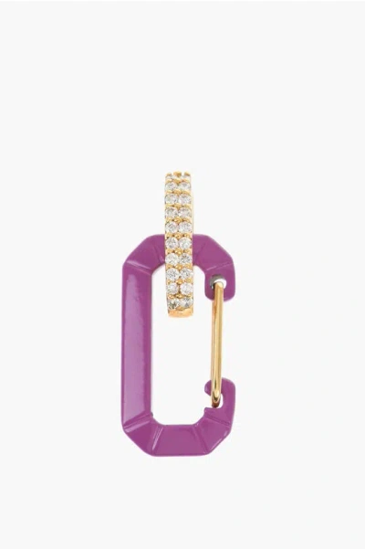 Eéra 18k White Gold Chiara Mini Single Earring With Rhinestone In Purple