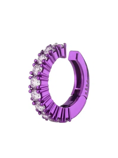 Eéra 18k White Gold Diamonds Huggie Earring In Purple