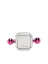Eéra 18kt White Gold Square Bar Stud Earring In Silver