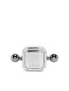 Eéra 18kt Square Bar Weissgoldohrstecker In Silver