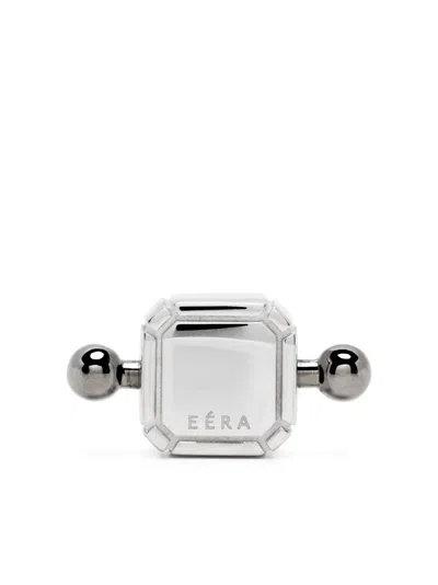 Eéra 18kt Square Bar Weissgoldohrstecker In Silver