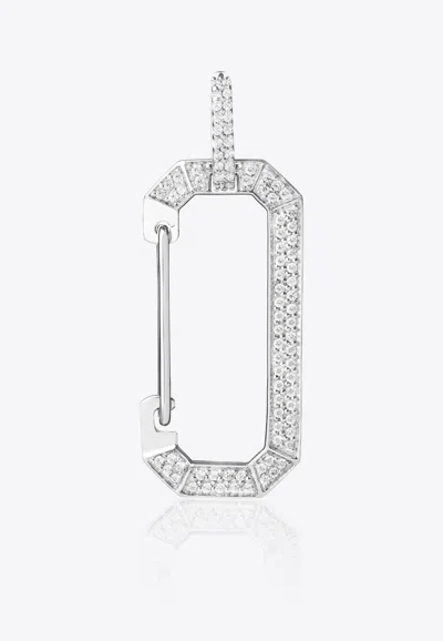Eéra Big Chiara 18k White Gold Diamond Pave Single Earring