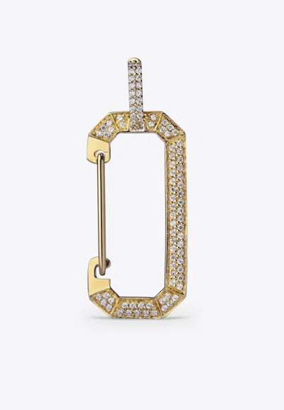 Eéra Big Chiara 18k Yellow Gold Diamond Pave Single Earring