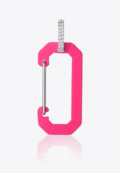 Eéra Big Fluo Chiara 18k Gold Single Earring With Diamonds In Pink
