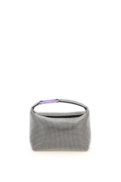 Eéra Crystal Mesh Moonbag With Single Top Handle In Smooth Leather In Multicolor