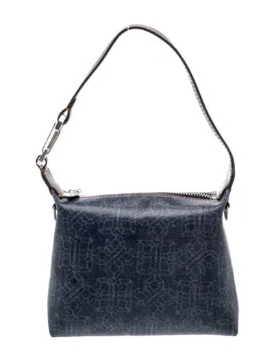 Pre-owned Eéra Embossed Leather Top Handle Bag W/ Tags In Blue