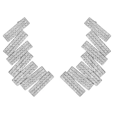 Pre-owned Eéra Grace Earrings White Gold Full Pavè Pair