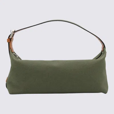 Eéra Eéra Green Canvas Long Moon Shoulder Bag