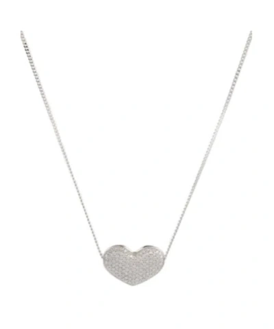 Eéra Heart 18kt White Gold Necklace With Diamonds In Silver