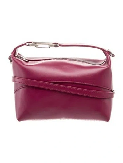 Pre-owned Eéra Leather Top Handle Bag Small In Burgundy