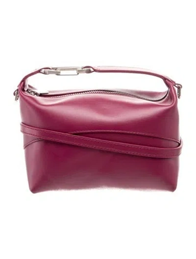 Pre-owned Eéra Leather Top Handle Bag Small In Burgundy