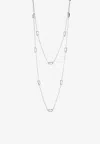 Eéra Long Chain Stone Necklace In Silver