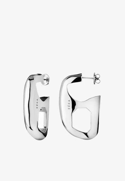 Eéra Mega Stone Oversized Earrings In Silver