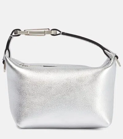 Eéra Eéra Moonbag Metallic Leather Clutch In Silver