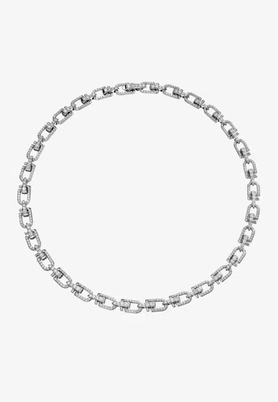 Eéra Reine Diamond Chain Necklace In 18-karat White Gold In Metallic