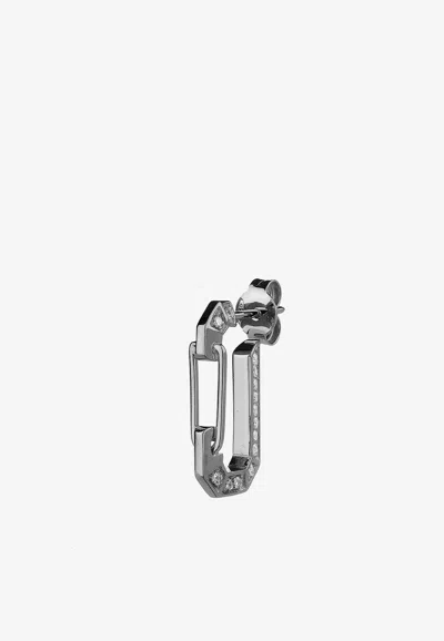 Eéra Small Eéra Single Earring In 18-karat White Gold With Diamonds In Gray