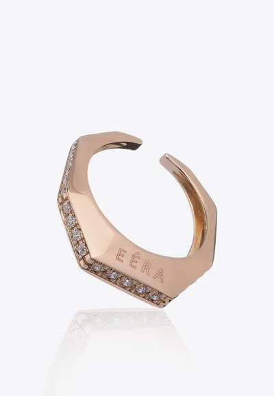 Eéra Small Sabrina Single Ear-cuff In 18k Rose Gold With Diamonds