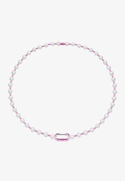 Eéra Small Vita 18-karat White Gold Pearl Necklace In Pink