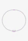 Eéra Small Vita 18-karat White Gold Pearl Necklace In Purple