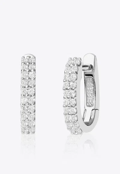 Eéra Special Order - Basic Single Earring In 18k In White Gold