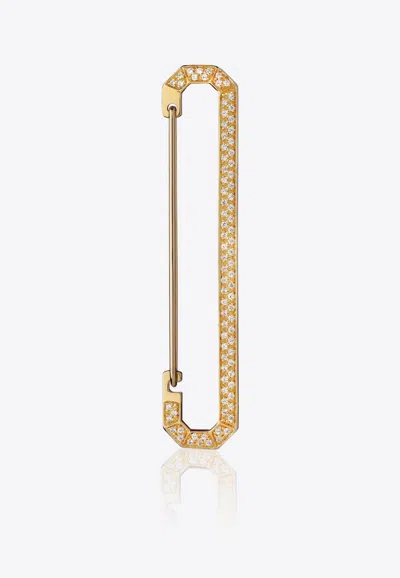 Eéra Special Order - Big Ny Diamond Pave Single Earring In 18k Yellow In Gold