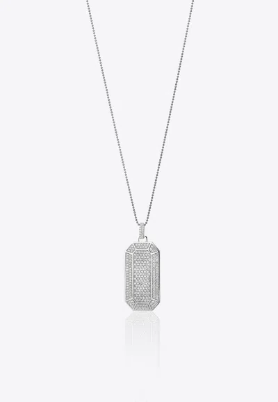 Eéra Special Order - Big Tokyo Diamond Pave Necklace In 18k In White Gold