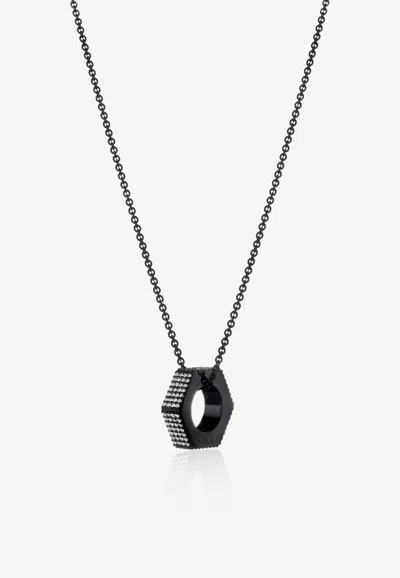 Eéra Special Order - Bullone Necklace In 18-karat Yellow Gold With Diamonds In Black
