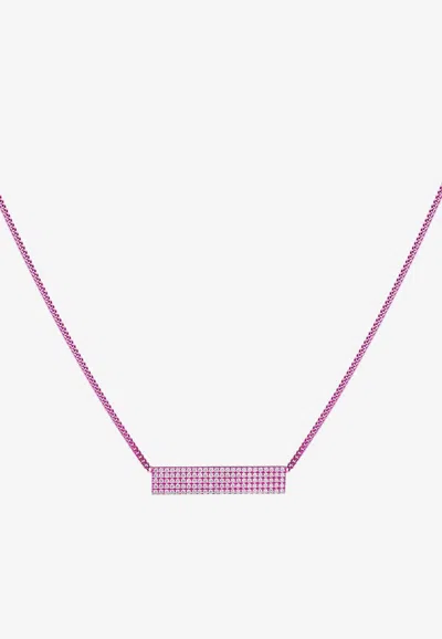 Eéra Special Order - Diamond Embellished Long Beach Necklace In Fuchsia