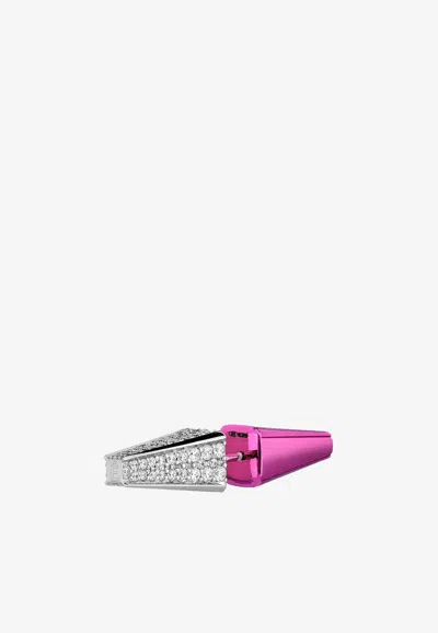 Eéra Special Order - Diamond Stud Piercing Stud Earring In 18-karat Gold In Pink