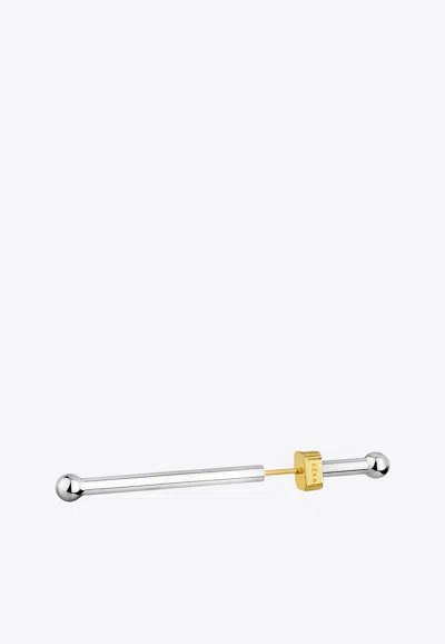 Eéra Special Order - Long Piercing Stud Earring In 18-karat Gold In White Gold
