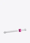 Eéra Special Order - Long Piercing Stud Earring In 18-karat Gold In White Gold