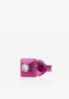 Eéra Special Order - Mini Eéra Single Block Stud Earring In 18-karat Yellow Gold With Diamond In Pink