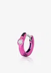 Eéra Special Order - Mini Eéra Single Earring In 18-karat Gold With Diamond In Pink