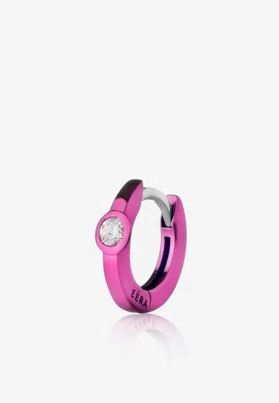 Eéra Special Order - Mini Eéra Single Earring In 18-karat Gold With Diamond In Pink