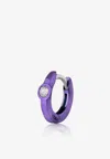 Eéra Special Order - Mini Eéra Single Earring In 18-karat Gold With Diamond In Purple