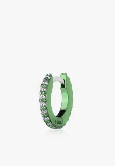 Eéra Special Order - Mini Eéra Single Earring In 18-karat Gold With Diamonds In Green