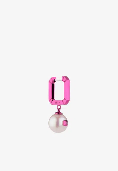 Eéra Special Order - Mini Pearl Drop Earring In 18-karat Gold In Fuchsia