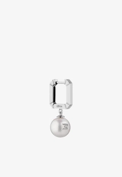 Eéra Special Order - Mini Pearl Drop Earring In 18-karat Gold In White Gold