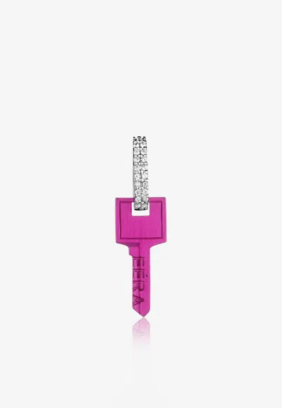 Eéra Special Order - Small Key Single Earring In 18-karat Gold With Diamonds In Pink