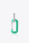 Eéra Special Order - Small Metallic Chiara Single Earring With Diamonds In Green