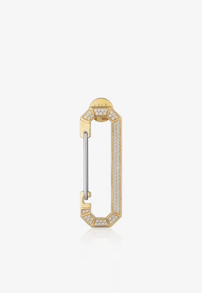 Eéra Special Order - Small Ny Single Diamond Paved Earring In 18k Yellow Gold