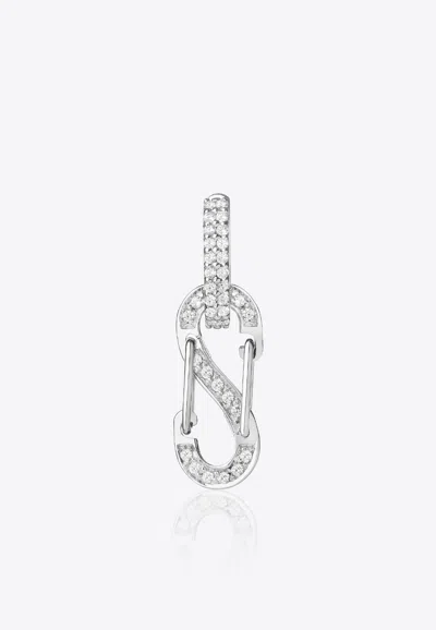 Eéra Special Order - Small Romy Diamond Pave Single Earring In 18k In White Gold