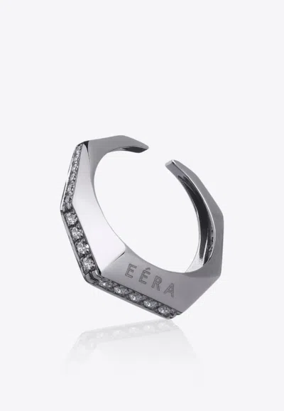 Eéra Special Order - Small Sabrina Single Ear-cuff In 18k Gold With Diamonds In Black