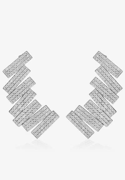 Eéra Special Order - Special Red Carpet Edition Grace 18-karat White Gold Diamond Earrings In Silver