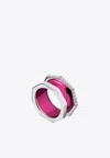 Eéra Special Order - Tubo Diamond Embellished Ring In 18-karat Gold In Fuchsia
