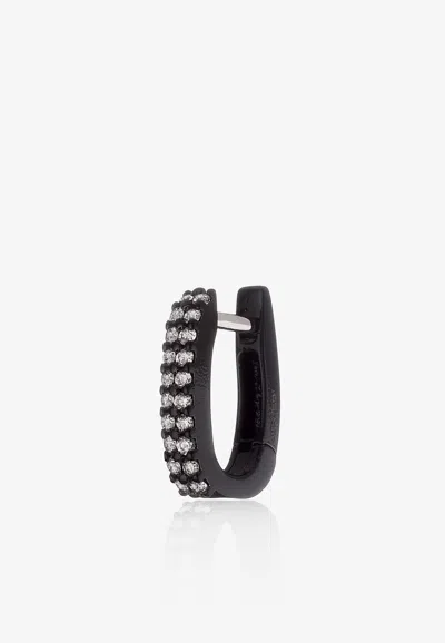 Eéra Special Order - Basice Single Earring In 18-karat White Gold With Diamonds In Black