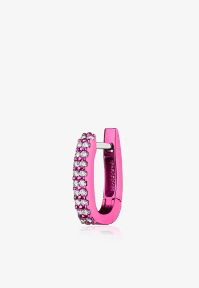Eéra Special Order - Basice Single Earring In 18-karat White Gold With Diamonds In Pink