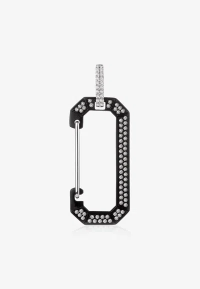 Eéra Special Order - Big Chiara 18-karat Black Gold Single Earring With Diamonds